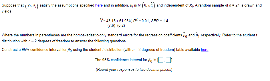 Solved Suppose That Y X Satisfy The Assumptions Specified Chegg Com