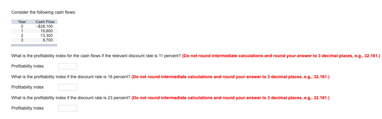 Solved Consider The Following Cash Flows: Year Cash Flow 