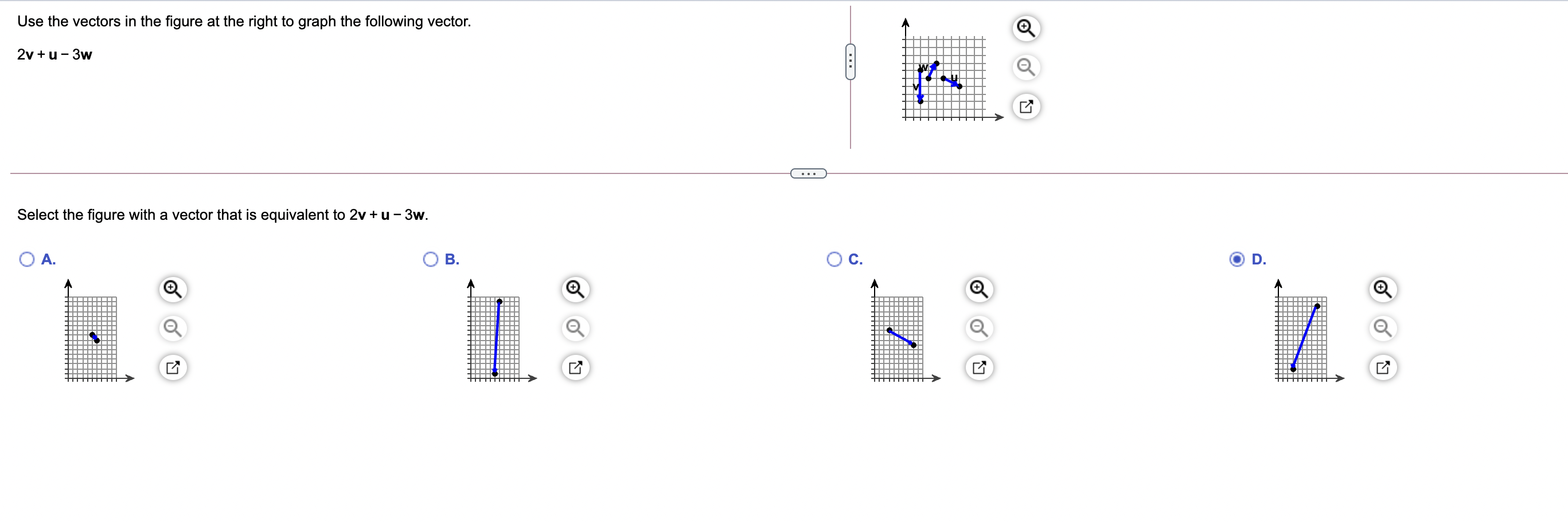 Solved Use the vectors in the figure at the right to graph | Chegg.com