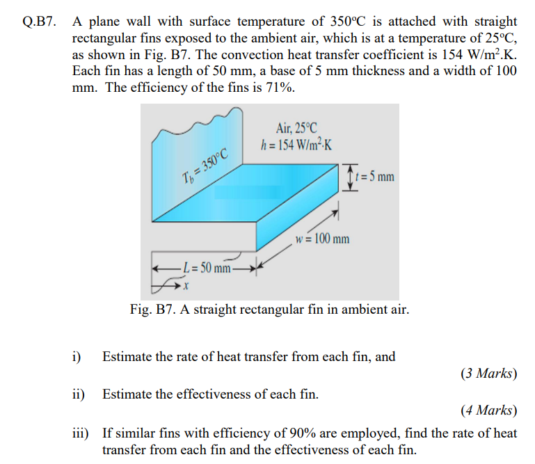 Solved B7. A plane wall with surface temperature of 350∘C is