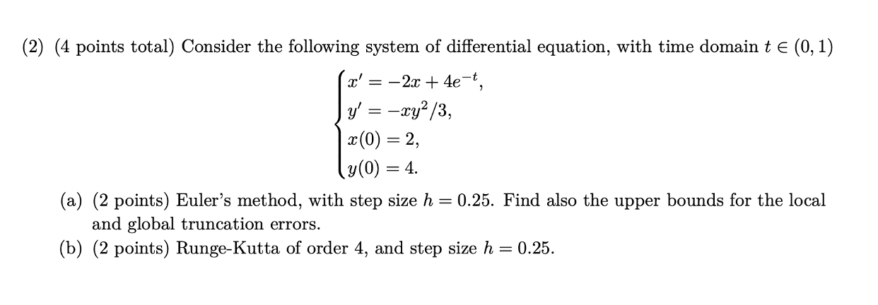 Solved (2) (4 points total) Consider the following system of | Chegg.com