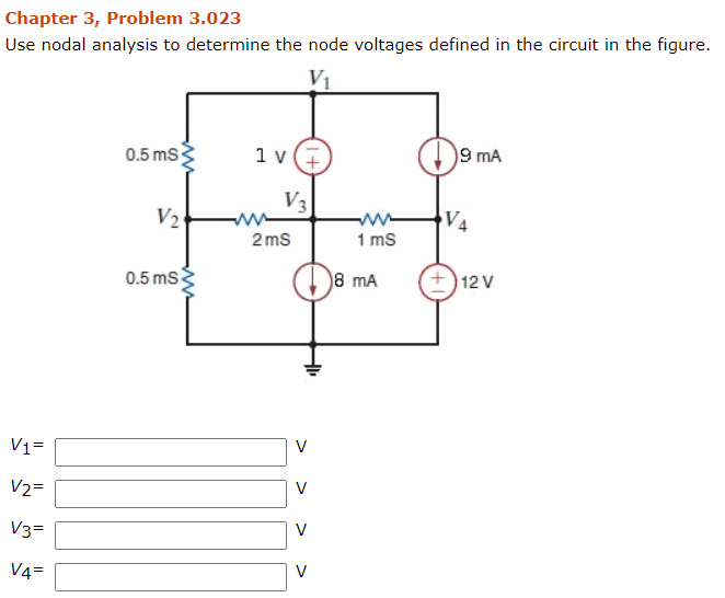 Solved Chapter 3, Problem 3.023 Use nodal analysis to | Chegg.com