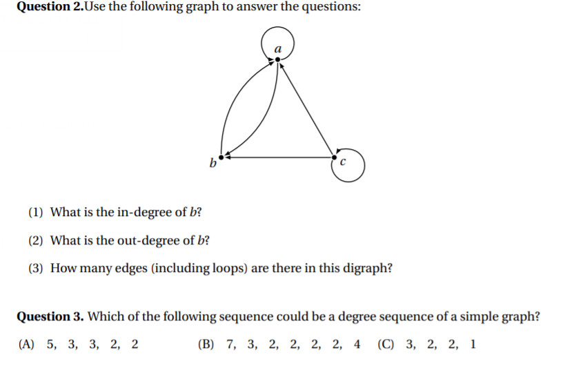 Solved Question 2.Use The Following Graph To Answer The | Chegg.com