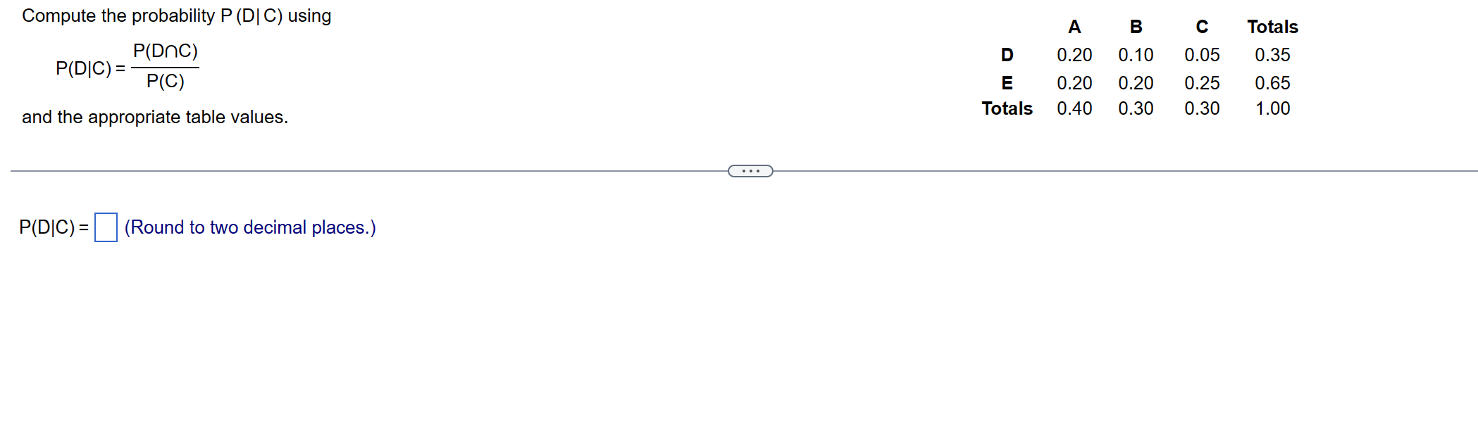 Solved Compute the probability P(D∣C) using | Chegg.com