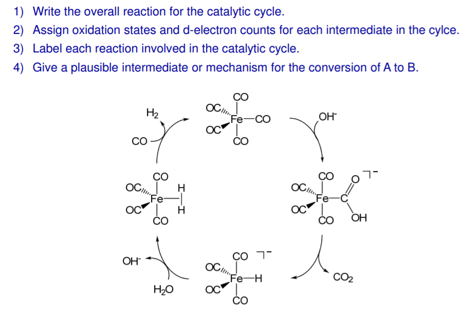 Solved 1) Write the overall reaction for the catalytic | Chegg.com