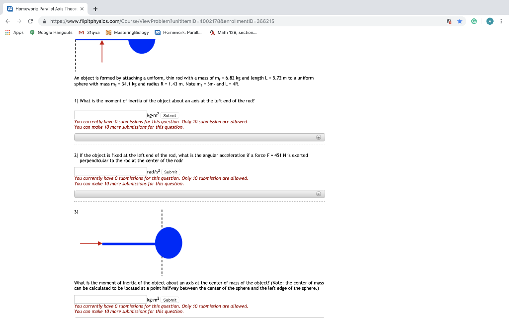 Solved Homework Parallel Axis Theor X C E Apps H - 