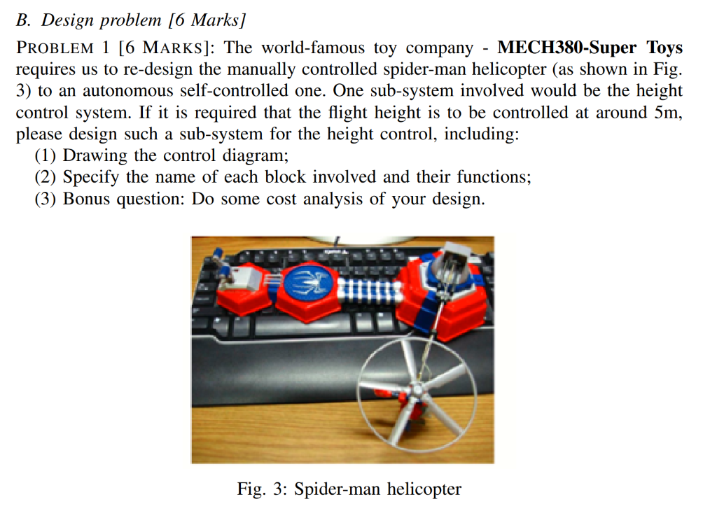 Solved B. Design Problem [6 Marks] PROBLEM 1 [6 MARKS]: The | Chegg.com