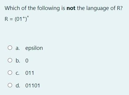 Solved Which of the following is not the language of R? | Chegg.com