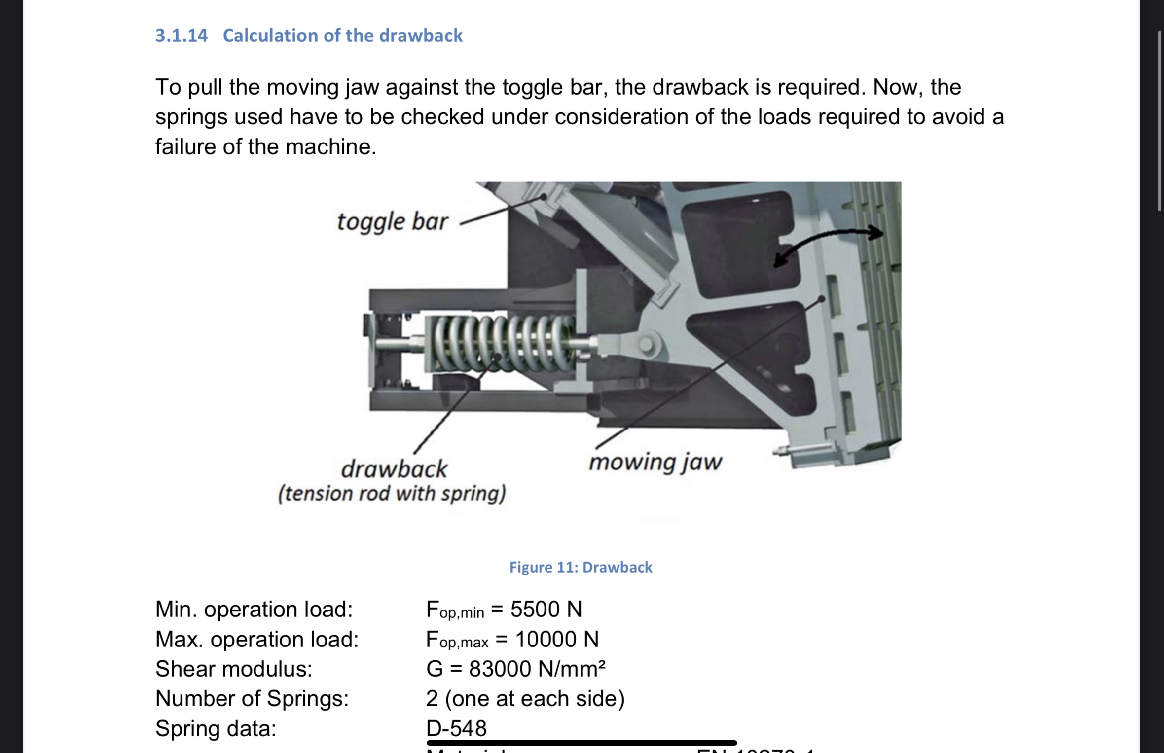 Solved 3.1.14 Calculation of the drawback To pull the moving | Chegg.com