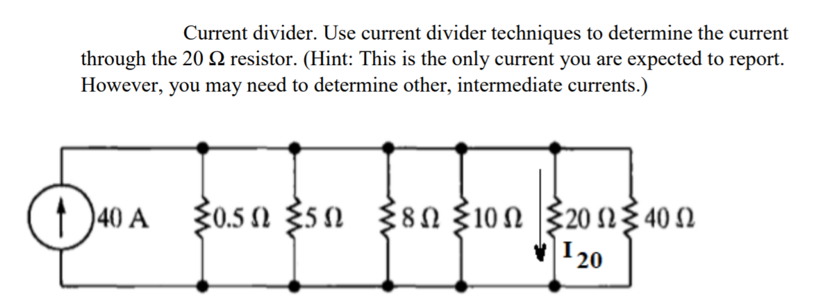 Solved Current divider. Use current divider techniques to | Chegg.com