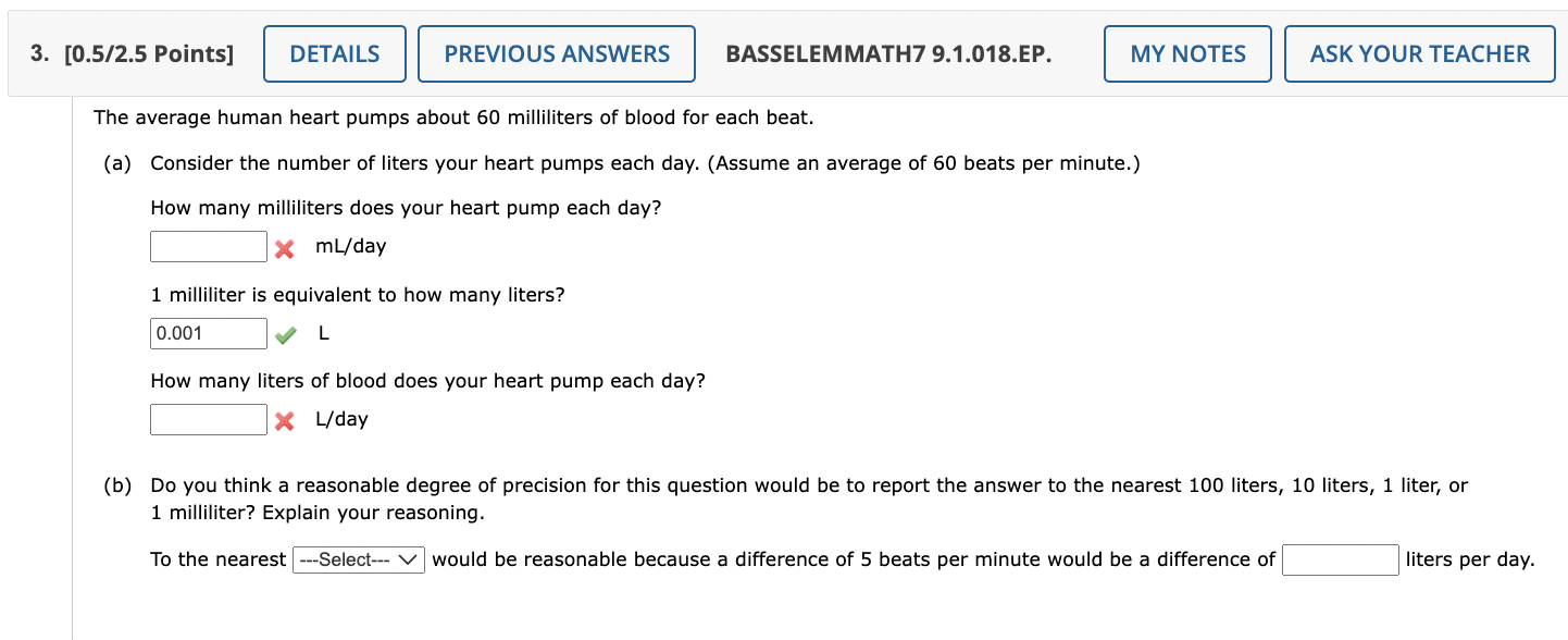 Solved 3. [0.5/2.5 Points] DETAILS PREVIOUS ANSWERS