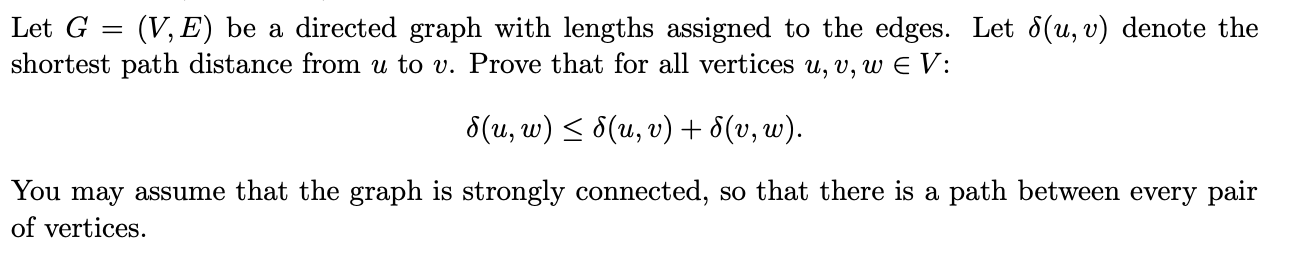 Solved Let G = (V, E) be a directed graph with lengths | Chegg.com