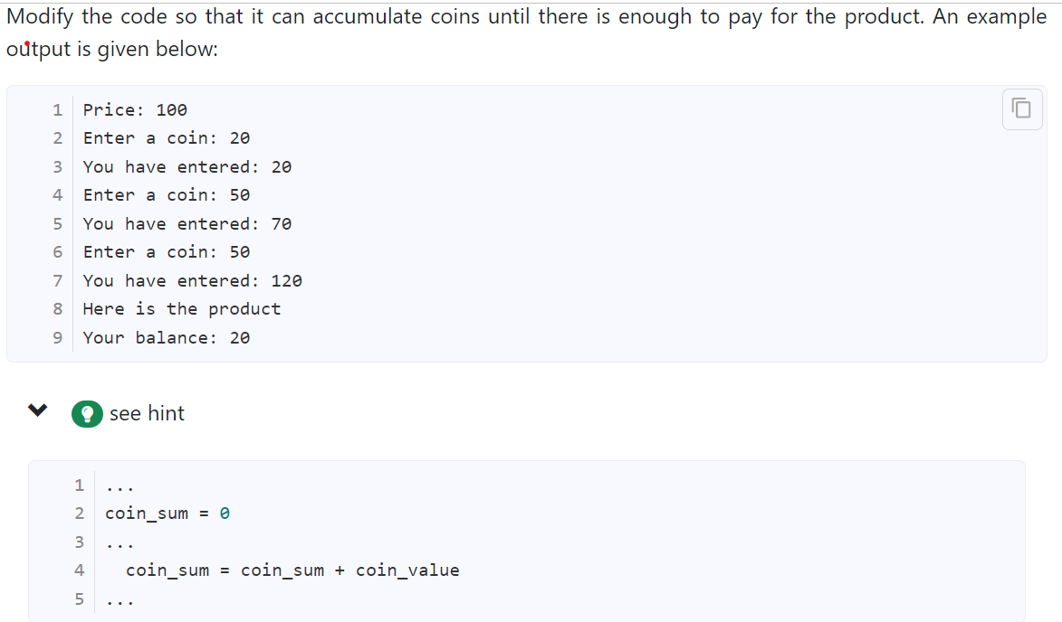 Solved The vending machine you wrote in the previous | Chegg.com