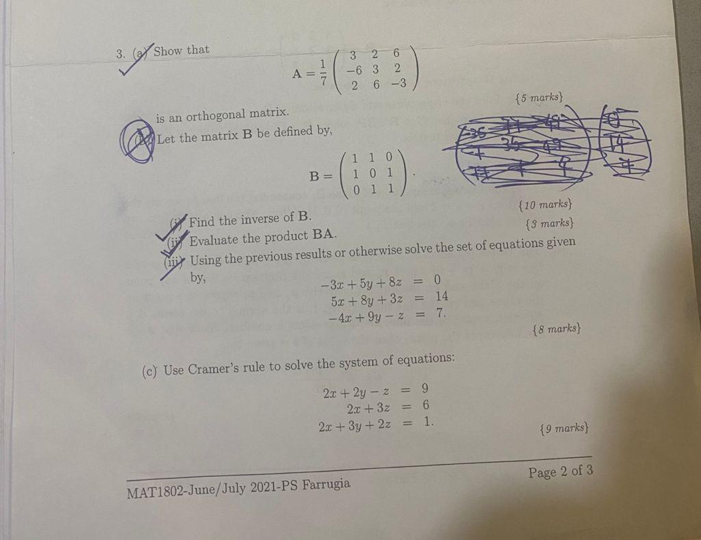 Solved Please Solve A, B, And C. Note: For Part B (iii) Use | Chegg.com