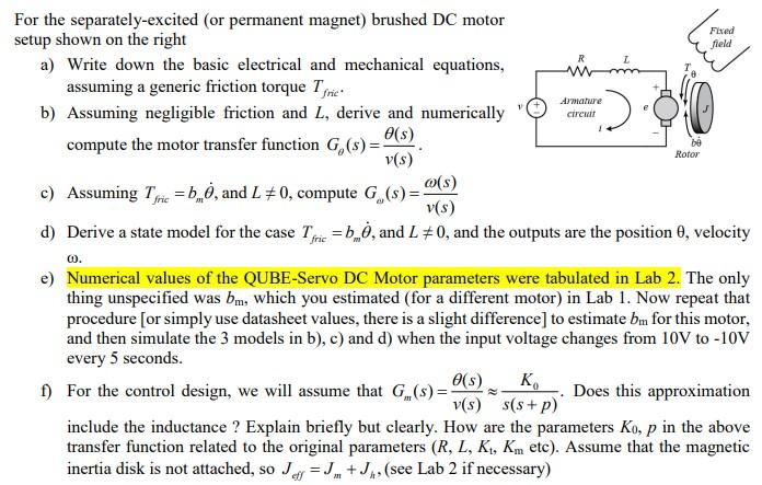 Solved For The Separately-excited (or Permanent Magnet) | Chegg.com