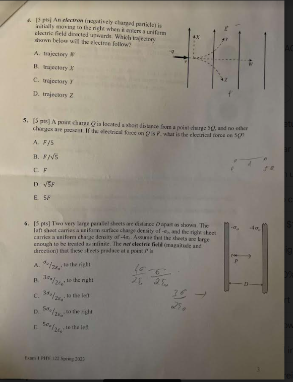 Solved 4. [5pts] An electron (negatively charged particle) | Chegg.com