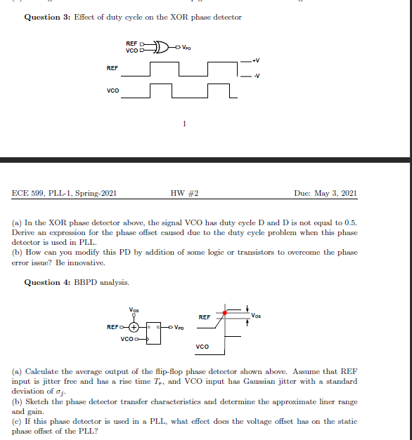 Question 3 Effect of duty cycle on the XOR phase
