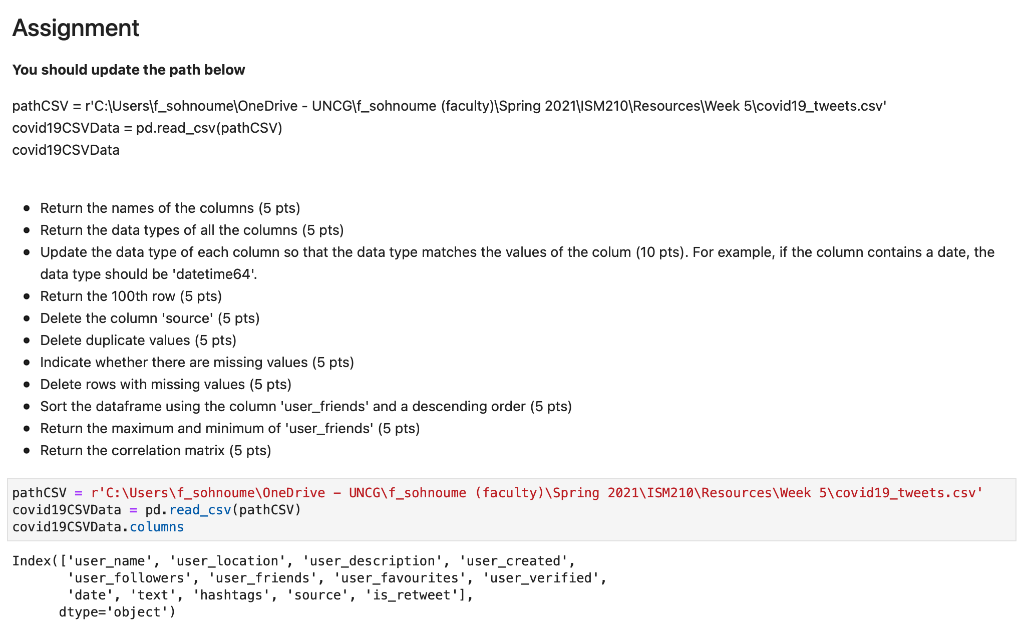 Solved Assignment You should update the path below | Chegg.com