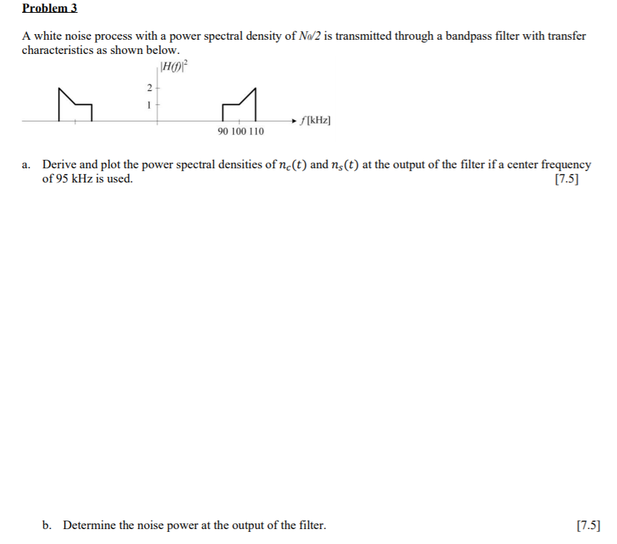 Solved Problem 3 A White Noise Process With A Power Spectral Chegg Solved Problem 3 A White Noise Process With A Power Spectral Chegg