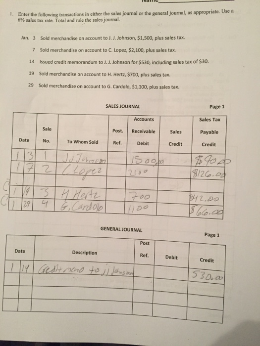 Solved 1. Enter the following transactions in either the