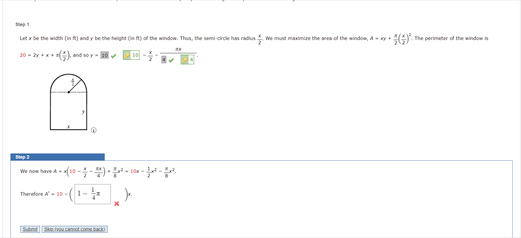 Solved A rectangle has its base on the xaxis and its upper