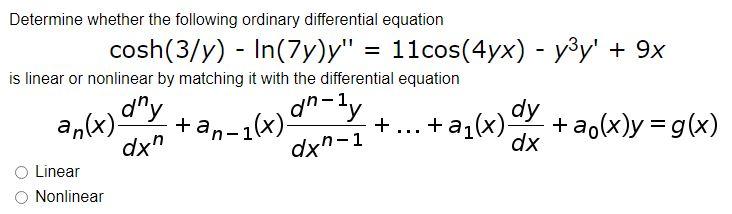 Solved Determine whether the following ordinary | Chegg.com