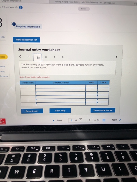Solved Chapter 2 Homework Having A Hard Time Getting Hep | Chegg.com