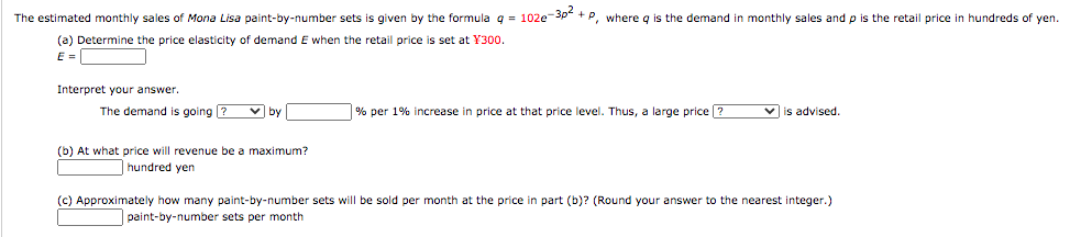 Solved The estimated monthly sales of Mona Lisa | Chegg.com