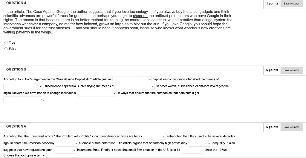Solved In the article, The Case Against Google, the author | Chegg.com