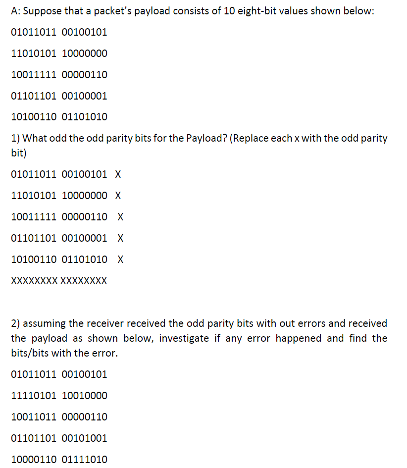Solved A: Suppose that a packet's payload consists of 10 | Chegg.com