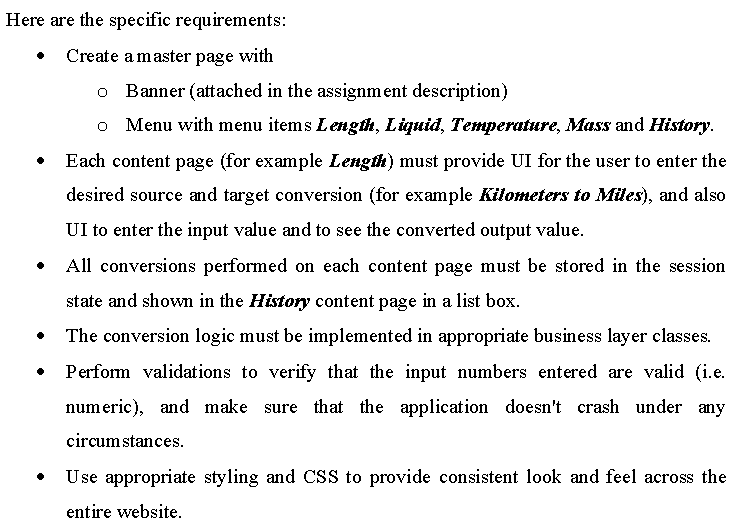 Web Application Development Course C# - | Chegg.com