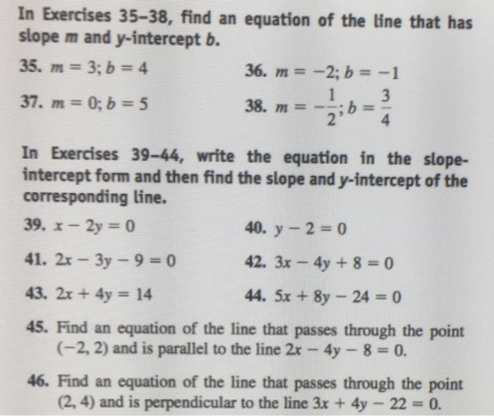 Solved In Exercises 35-38, find an equation of the tine that | Chegg.com