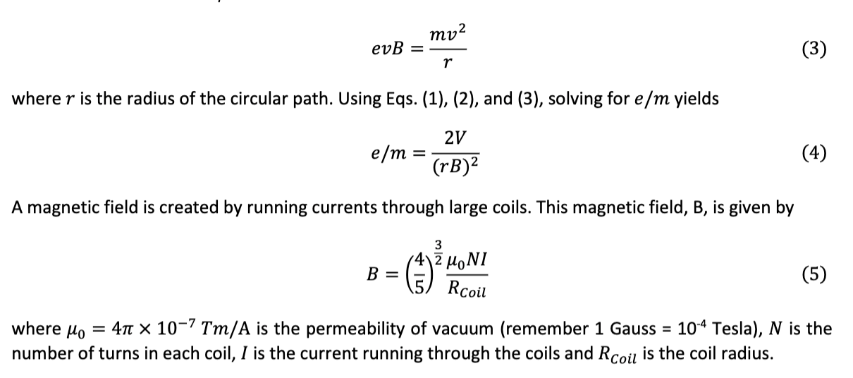 Solved EvB=rmv2 Where R Is The Radius Of The Circular Path. | Chegg.com