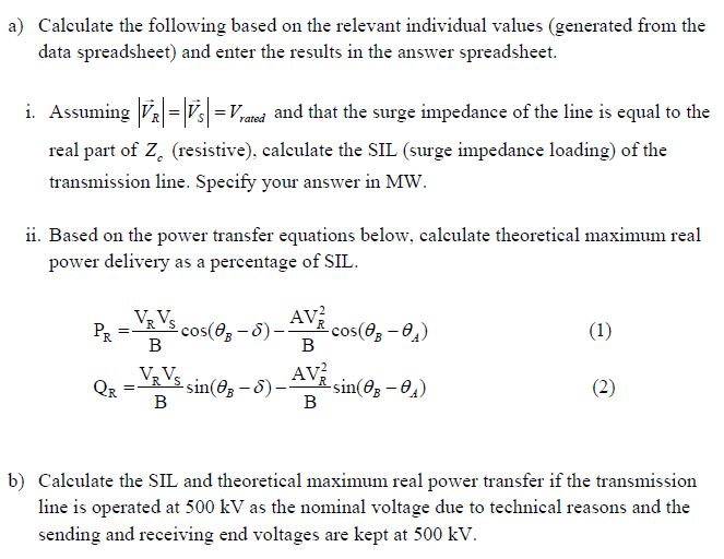 Solved Surge Impedance Loading calculations Given