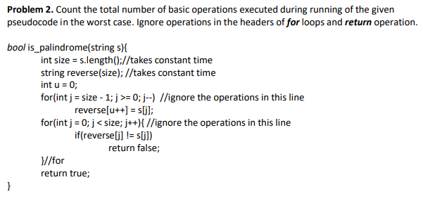 Solved Problem 2. Count the total number of basic operations | Chegg.com