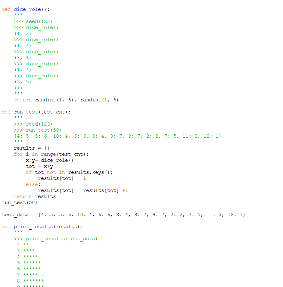 Def Print Solved Exercise 3 def print_results(results): Inputs: a | Chegg.com