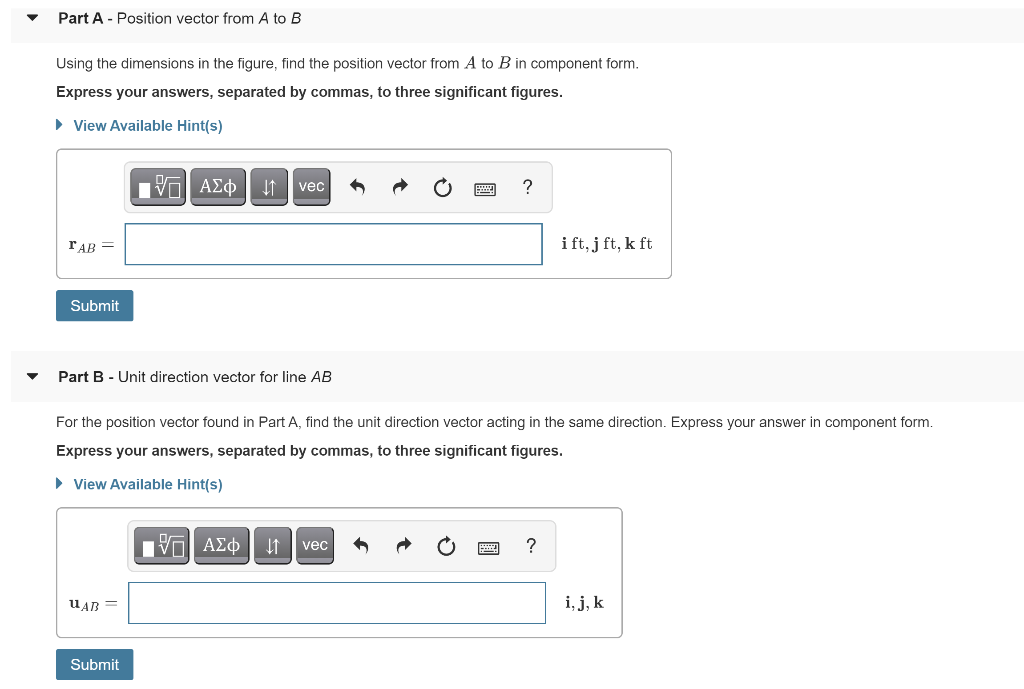 Solved Position Vectors Learning Goal: To find a position | Chegg.com