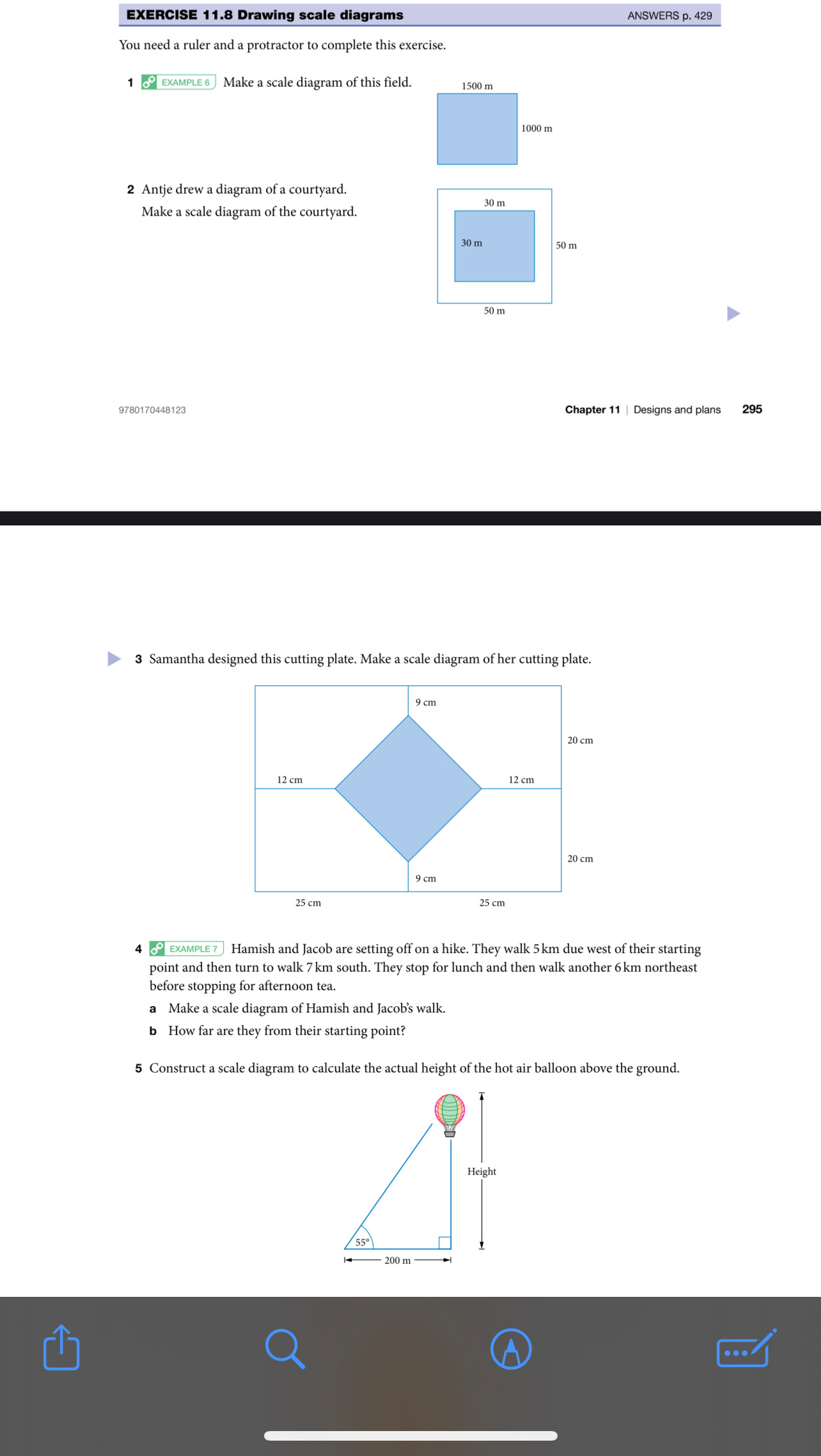 Solved EXERCISE 11.8 Drawing scale diagrams ANSWERS p. 429