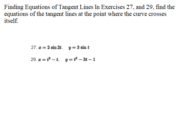 find equations of tangent lines