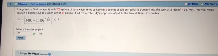 Solved 1/2 points Previous Answers Z4EngMath8 2.7 025 My | Chegg.com