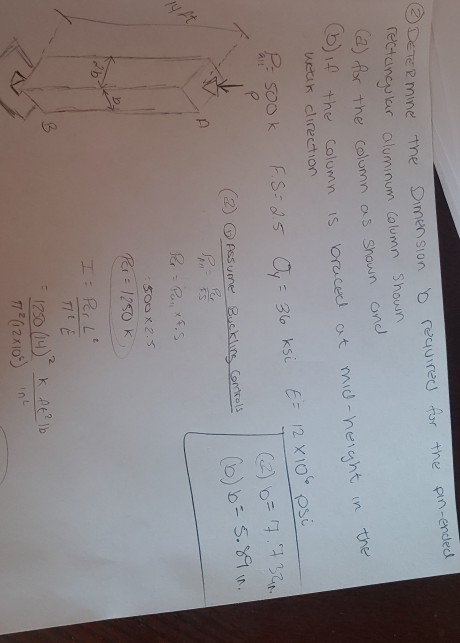 Solved I DETERmine The Dimension B Required For The | Chegg.com