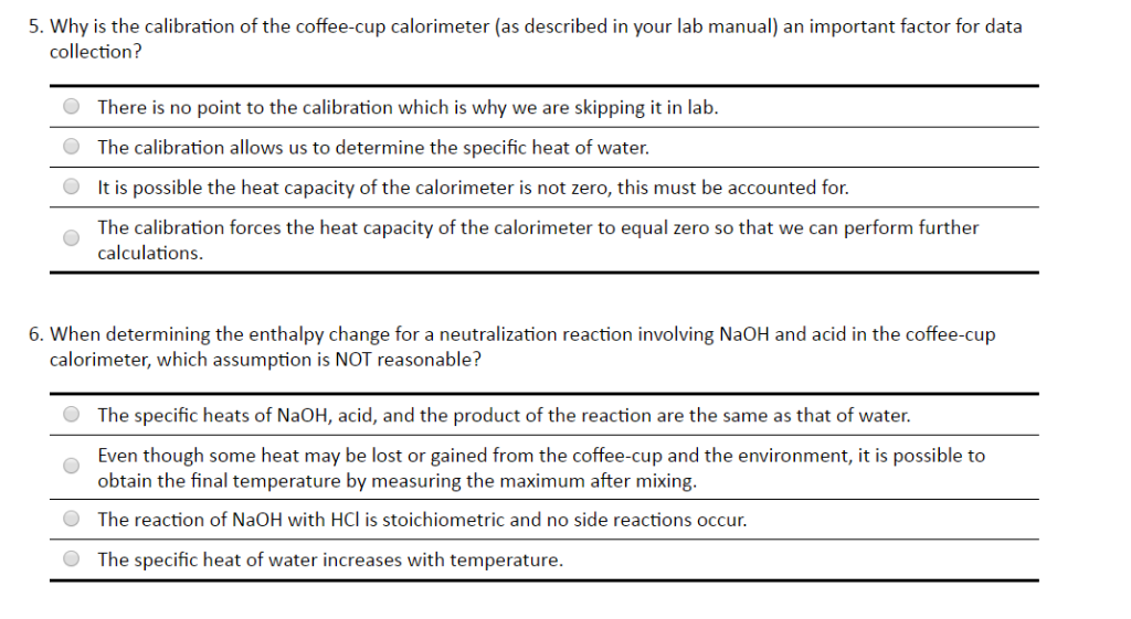 . Why is the calibration of the coffeecup