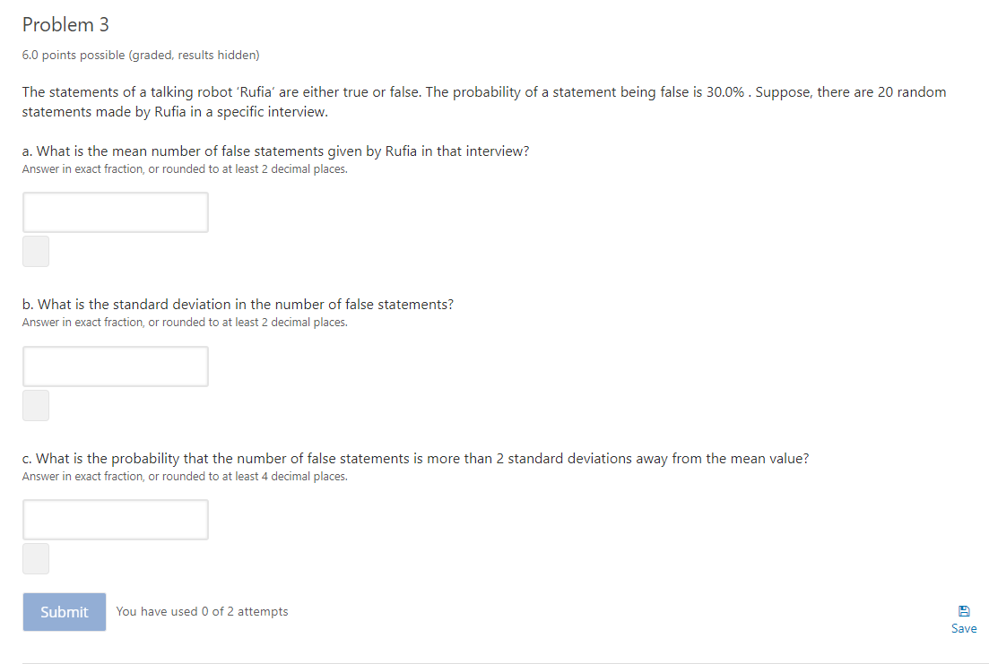 Solved Problem 3 6.0 points possible (graded, results | Chegg.com