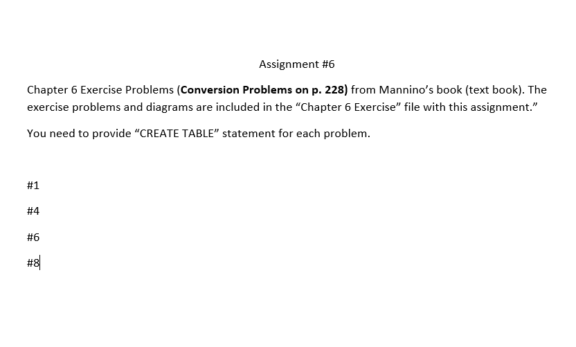 Solved Assignment #6 Chapter 6 Exercise Problems (Conversion | Chegg.com