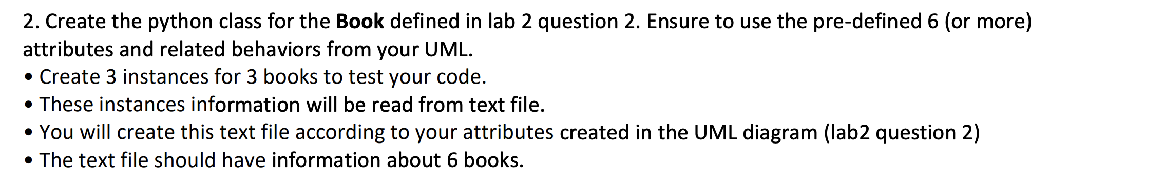 2. Create the python class for the Book defined in | Chegg.com