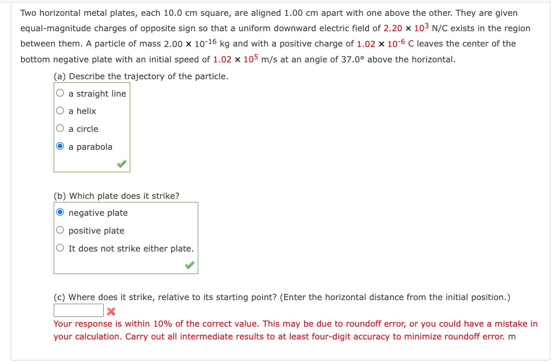 Solved Two horizontal metal plates, each 10.0 cm square, are