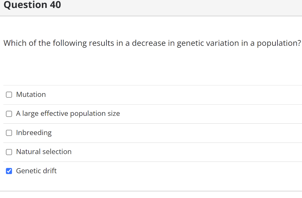 Solved Question 40 Which of the following results in a | Chegg.com