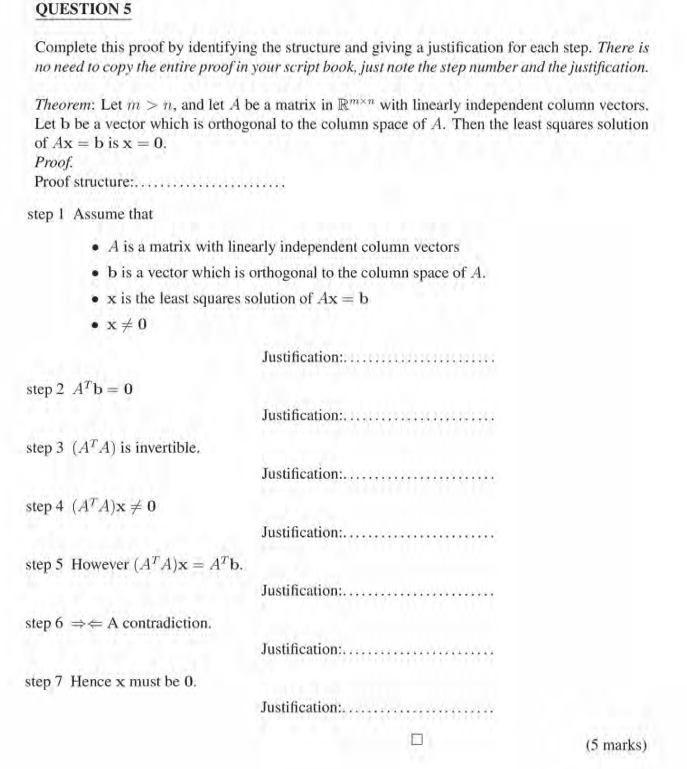 Solved QUESTION 5 Complete This Proof By Identifying The | Chegg.com