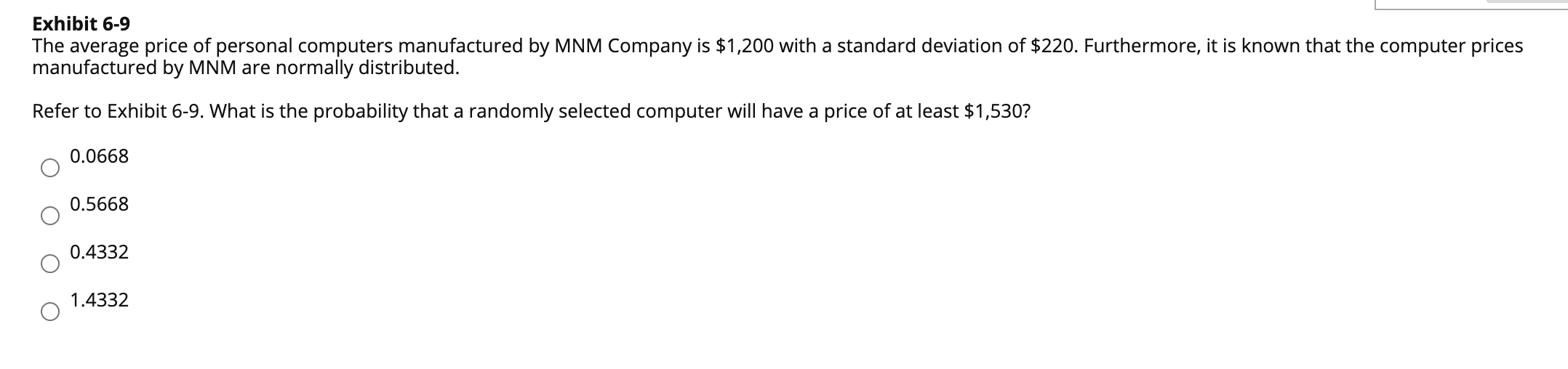 Solved Exhibit 69 The average price of personal computers