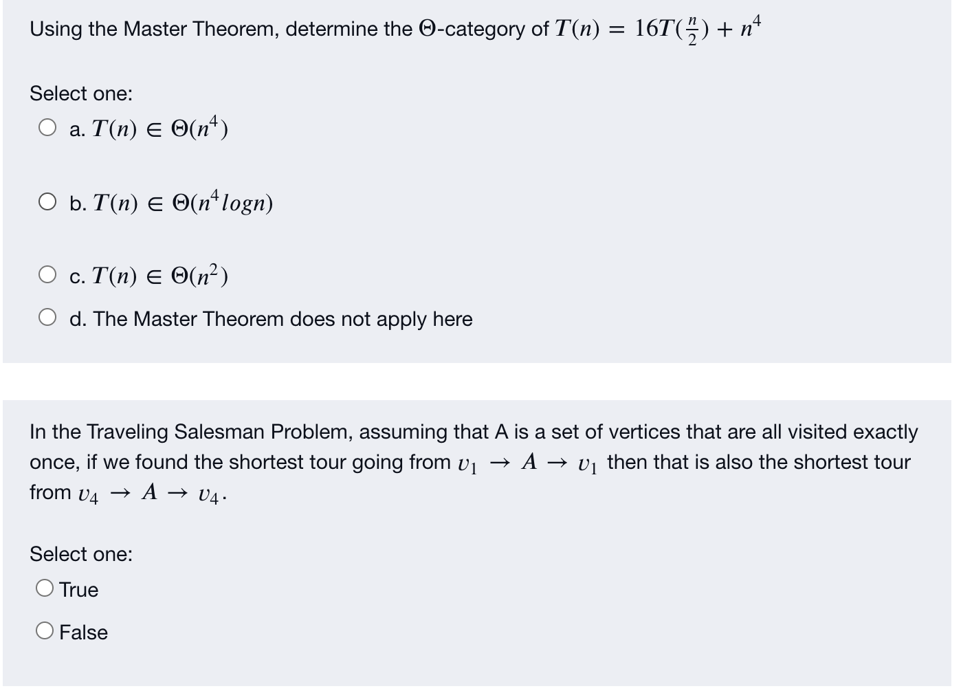 Solved Using The Master Theorem, Determine The ☺-category Of | Chegg.com